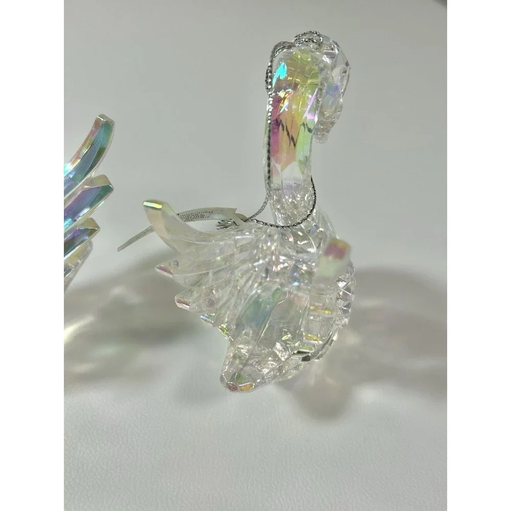 Acrylic Rainbow Iridescent Swan Birds Christmas Tree Decoration Gisela Graham